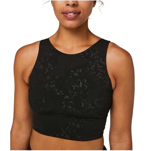 Lululemon X Barry's Stronger As One‎ Long Line Bra Black Military Sz 6 Cup C/D - Picture 2 of 16